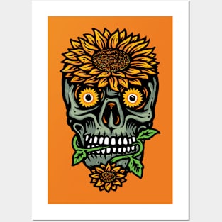 Flower Skull Posters and Art